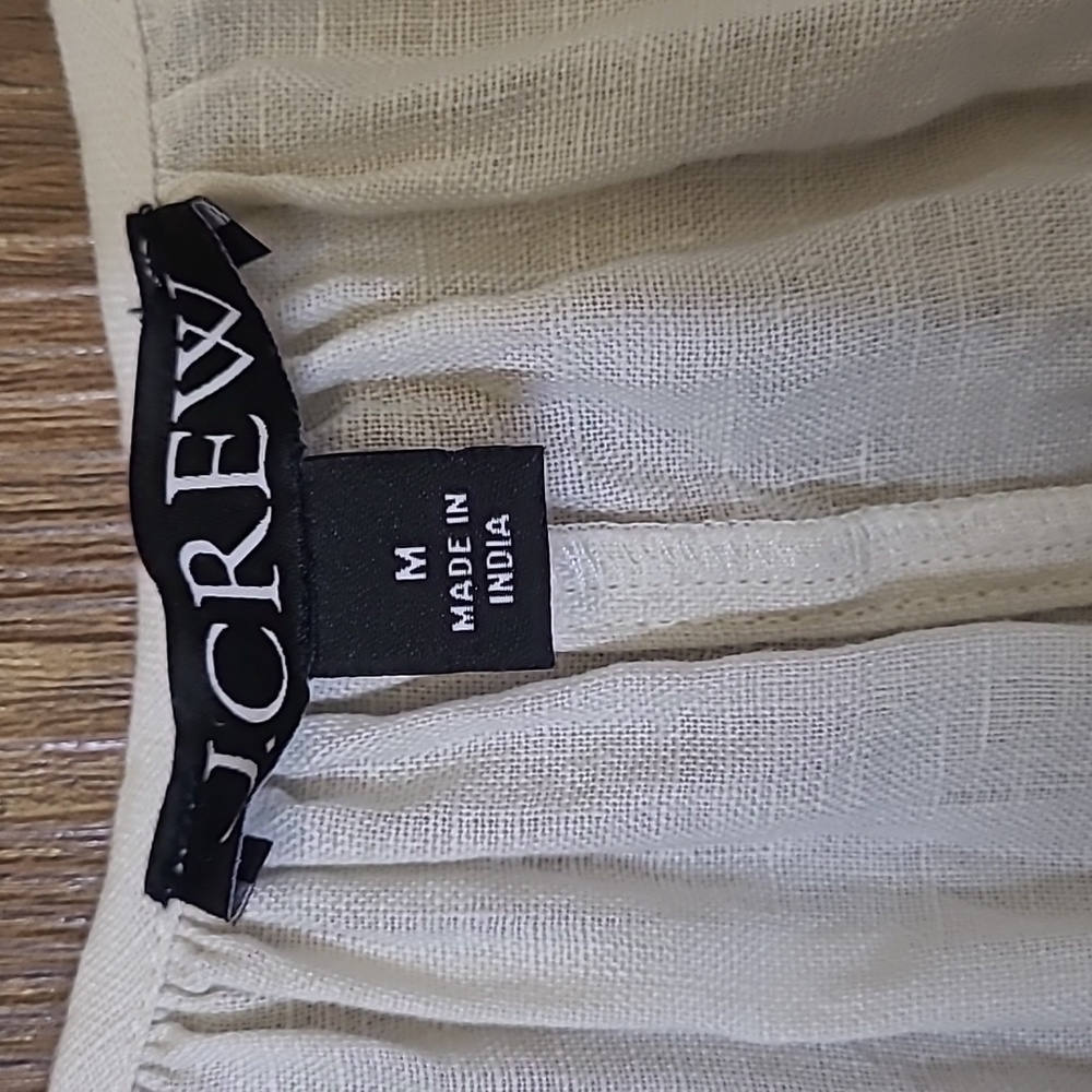 J. Crew Cream Maxi Dress used good condition for women zise m  100%linen. - Picture 2 of 16